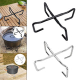 Maxbell Camping Cooking Pot Stand Rack Portable for Hiking Picnic Multipurpose Black