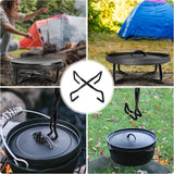 Maxbell Camping Cooking Pot Stand Rack Portable for Hiking Picnic Multipurpose Black