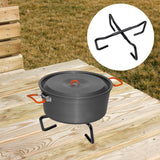 Maxbell Camping Cooking Pot Stand Rack Portable for Hiking Picnic Multipurpose Black