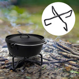 Maxbell Camping Cooking Pot Stand Rack Portable for Hiking Picnic Multipurpose Black