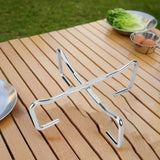 Maxbell Camping Cooking Pot Stand Rack Portable for Hiking Picnic Multipurpose Silver