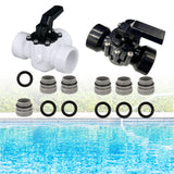 Maxbell 3 Way Diverter Valve Replacement Slip Valve for Garden Pond Pool Accessories Black