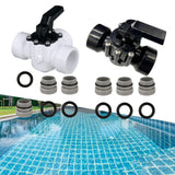 Maxbell 3 Way Diverter Valve Replacement Slip Valve for Garden Pond Pool Accessories Black