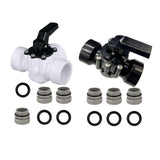Maxbell 3 Way Diverter Valve Replacement Slip Valve for Garden Pond Pool Accessories Black