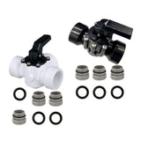 Maxbell 3 Way Diverter Valve Replacement Slip Valve for Garden Pond Pool Accessories Black