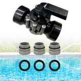 Maxbell 3 Way Diverter Valve Replacement Slip Valve for Garden Pond Pool Accessories Black