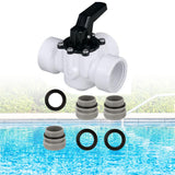 Maxbell 3 Way Diverter Valve Replacement Slip Valve for Garden Pond Pool Accessories White