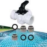 Maxbell 3 Way Diverter Valve Replacement Slip Valve for Garden Pond Pool Accessories White