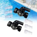 Maxbell 3 Ways Diverter Valve Sturdy Swimming Pool Diverter Valve for Pools and Spas Dia 45mm