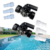 Maxbell 3 Ways Diverter Valve Sturdy Swimming Pool Diverter Valve for Pools and Spas Dia 45mm