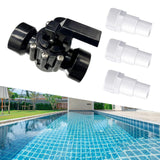 Maxbell 3 Ways Diverter Valve Sturdy Swimming Pool Diverter Valve for Pools and Spas Dia 45mm