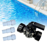 Maxbell 3 Ways Diverter Valve Sturdy Swimming Pool Diverter Valve for Pools and Spas Dia 47mm