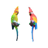 Maxbell Parrot Figurine Bird Statue Tree Ornament for Farmhouse Decor 3.9x5.1x15inch Left Side