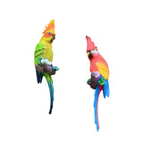 Maxbell Parrot Figurine Bird Statue Tree Ornament for Farmhouse Decor 3.9x5.1x15inch Left Side