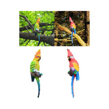 Maxbell Parrot Figurine Bird Statue Tree Ornament for Farmhouse Decor 3.9x5.1x15inch Left Side
