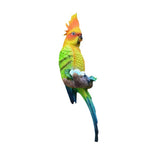 Maxbell Parrot Figurine Bird Statue Tree Ornament for Farmhouse Decor 3.9x5.1x15inch Left Side