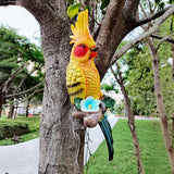 Maxbell Parrot Figurine Bird Statue Tree Ornament for Farmhouse Decor 3.9x5.1x15inch Left Side