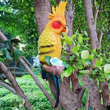 Maxbell Parrot Figurine Bird Statue Tree Ornament for Farmhouse Decor 3.9x5.1x15inch Left Side