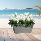 Maxbell Balcony Planter Garden Plant Holder Plant Container Outside Resin Flower Pot