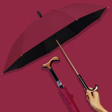 Maxbell Walking Sticks Umbrella Sun Umbrella with Separable Cane for Adult Men Women Red