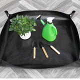 Maxbell Plant Repotting Mat Gardening Sheet Potting Sheet Portable Transplanting Mat Black