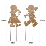 Maxbell Garden Stakes Creative Decorations Boy Girl Silhouette for Lawn Yard Outdoor