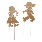 Maxbell Garden Stakes Creative Decorations Boy Girl Silhouette for Lawn Yard Outdoor