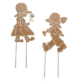 Maxbell Garden Stakes Creative Decorations Boy Girl Silhouette for Lawn Yard Outdoor