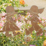 Maxbell Garden Stakes Creative Decorations Boy Girl Silhouette for Lawn Yard Outdoor