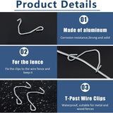Maxbell 50Pcs T Post Clips Sturdy T Post Fence Clips for Sport Fences Highway Garden