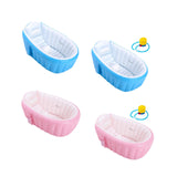 Maxbell Inflatable Baby Bathtub Baby Pool Foldable Portable Shower Basin for Newborn Blue