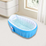 Maxbell Inflatable Baby Bathtub Baby Pool Foldable Portable Shower Basin for Newborn Blue