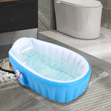 Maxbell Inflatable Baby Bathtub Baby Pool Foldable Portable Shower Basin for Newborn Blue