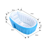 Maxbell Inflatable Baby Bathtub Baby Pool Foldable Portable Shower Basin for Newborn Blue with Foot Pump