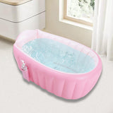 Maxbell Inflatable Baby Bathtub Baby Pool Foldable Portable Shower Basin for Newborn Pink