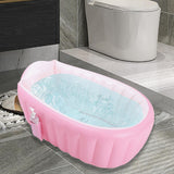 Maxbell Inflatable Baby Bathtub Baby Pool Foldable Portable Shower Basin for Newborn Pink