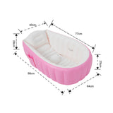 Maxbell Inflatable Baby Bathtub Baby Pool Foldable Portable Shower Basin for Newborn Pink