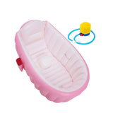 Maxbell Inflatable Baby Bathtub Baby Pool Foldable Portable Shower Basin for Newborn Pink with Foot Pump