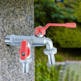 Maxbell Outdoor Faucet Sturdy Wear Resistance with 2 Outlets for Balcony Hotel Lawns Style A