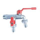 Maxbell Outdoor Faucet Sturdy Wear Resistance with 2 Outlets for Balcony Hotel Lawns Style A