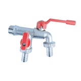 Maxbell Outdoor Faucet Sturdy Wear Resistance with 2 Outlets for Balcony Hotel Lawns Style A