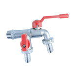 Maxbell Outdoor Faucet Sturdy Wear Resistance with 2 Outlets for Balcony Hotel Lawns Style A