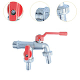 Maxbell Outdoor Faucet Sturdy Wear Resistance with 2 Outlets for Balcony Hotel Lawns Style A