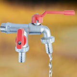 Maxbell Outdoor Faucet Sturdy Wear Resistance with 2 Outlets for Balcony Hotel Lawns Style A