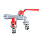 Maxbell Outdoor Faucet Sturdy Wear Resistance with 2 Outlets for Balcony Hotel Lawns Style B