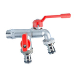 Maxbell Outdoor Faucet Sturdy Wear Resistance with 2 Outlets for Balcony Hotel Lawns Style B