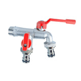 Maxbell Outdoor Faucet Sturdy Wear Resistance with 2 Outlets for Balcony Hotel Lawns Style B