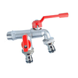 Maxbell Outdoor Faucet Sturdy Wear Resistance with 2 Outlets for Balcony Hotel Lawns Style B