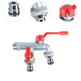 Maxbell Outdoor Faucet Sturdy Wear Resistance with 2 Outlets for Balcony Hotel Lawns Style B