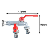 Maxbell Outdoor Faucet Sturdy Wear Resistance with 2 Outlets for Balcony Hotel Lawns Style B